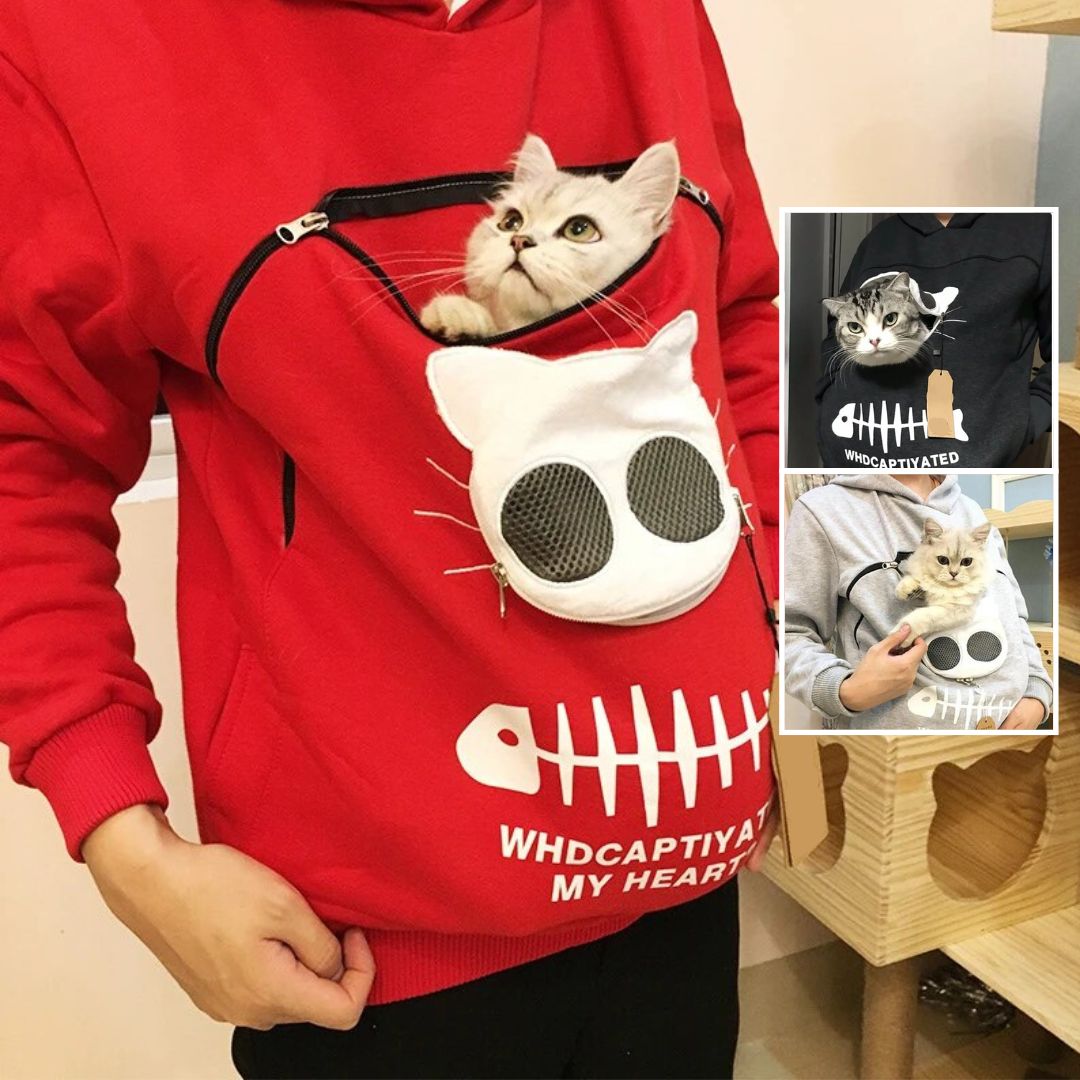 🌟 Pull Poche Kangourou pour Chat, Cat-lover™: Votre Compagnon Toujours Avec Vous! 🌟 - Chat-Bastet